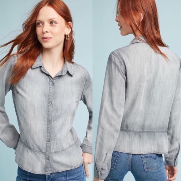 Anthropologie NWT Chambray Top - Picture 2 of 13